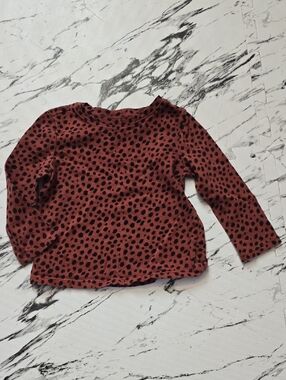 Old Navy Rust Red Long Sleeve Dot Print Top